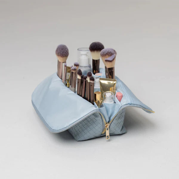 Foldable Side Expandable Multi Pocket Makeup Pouch