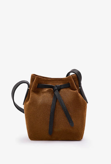 Knotted Drawstring Small Bucket Crossbody Bag